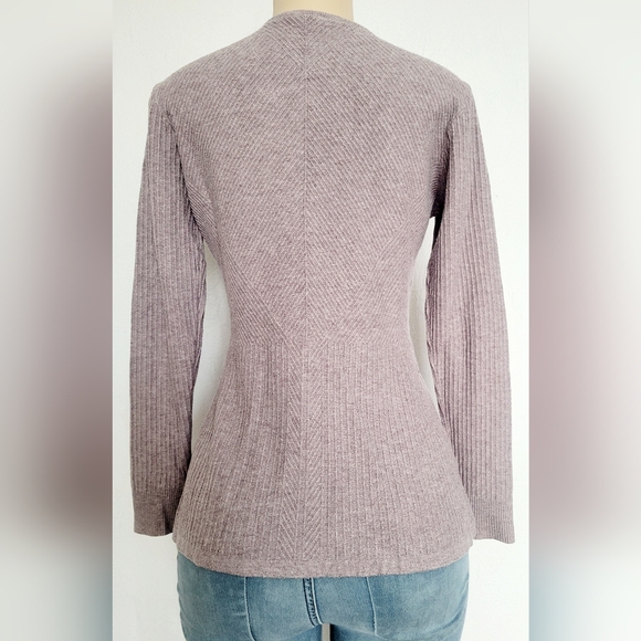 Vila Milano Women's Wool Blend Sweater Boat Neck Soft Peplum Hem Mauve Small - Picture 9 of 16